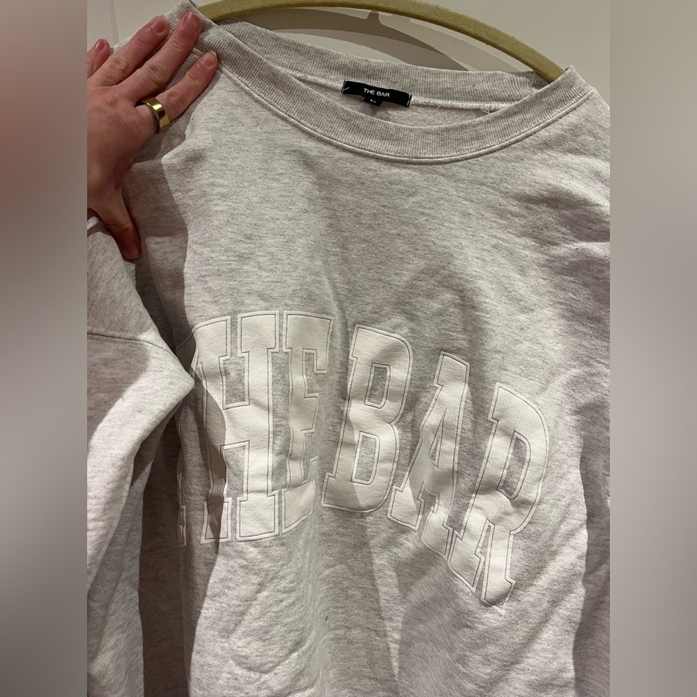 The Bar Heather Grey Varsity Sweatshirt